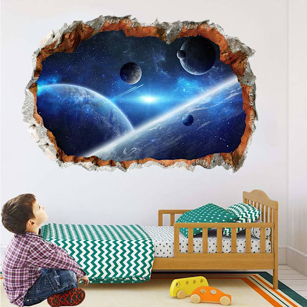 3D Planet Universum Galaxy Rymden Väggdekal Rymdfarkost Astro