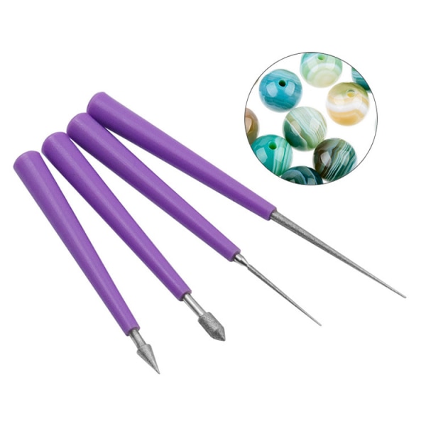 4 st Diamant Snedda Bead Reamer Beading Hål Förstorare Verktyg DXGHC