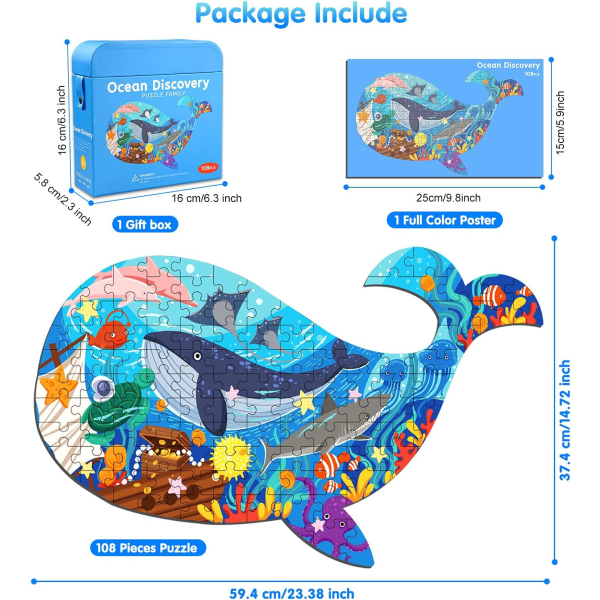 Ocean World -valaiden palapelin lasten, 105 palaa DXGHC