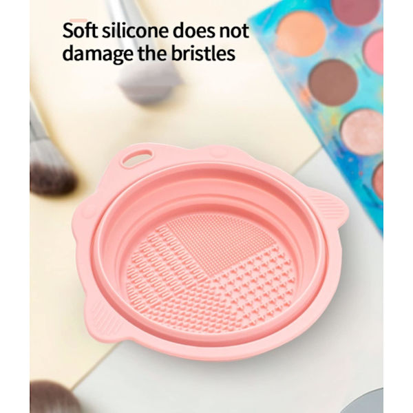 Silikon Makeupborste Rengöringsmatta, Vikbar Bärbar Silikon Br