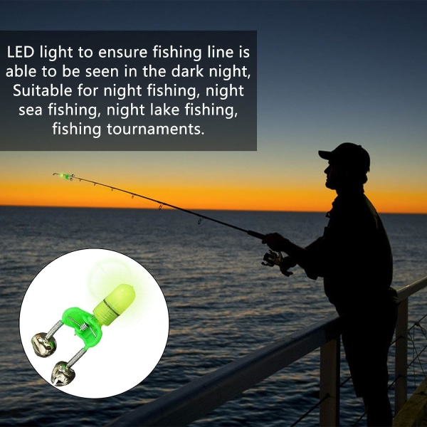 20 stk. Fiskeri Bid Alarm Nat LED Lys Stang Prompt med Dou
