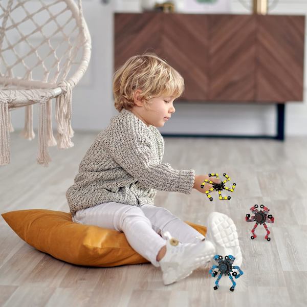3 st Spinners, DIY Deformabla Robot Fingerleksaker, Avkoppling