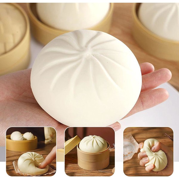 Dumpling myk fingertupp-leketøy, dumpling trykkball dampet bolle s