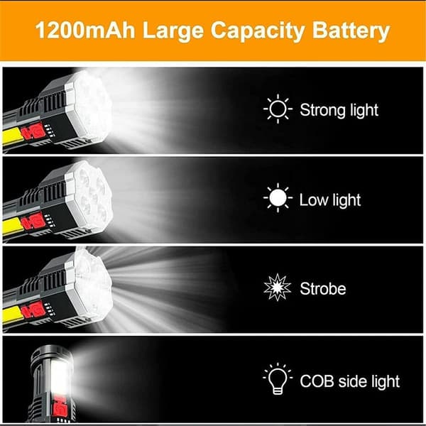 Ultra Tehokas LED-Taskulamppu, LED-Taskulamppu, 10000 Lumenia Latautuva