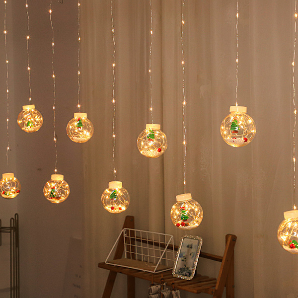 LED-ønskeball gardinlys juledekorasjonslysstreng