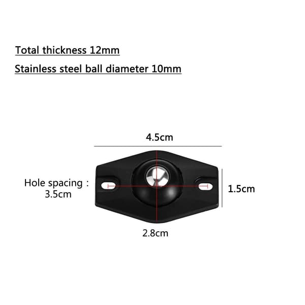 8 stk Selvklebende 360 ​​Graders Svingbare Stålruller, Papir, Mini C