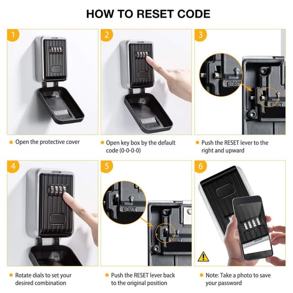 Sikker Nøgleboks Safe Med 4-cifret Kombinationskode Vægmonteret