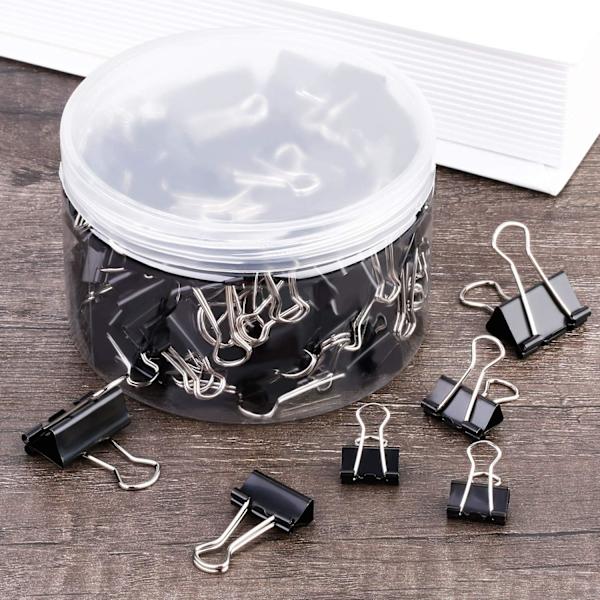 150 kpl Paper Clips - Paper Clips Sekalaiset Koot (Musta)