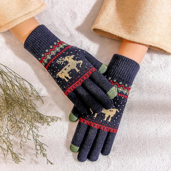 Særlige varme uld jacquard søde elg handsker jule vinter wa