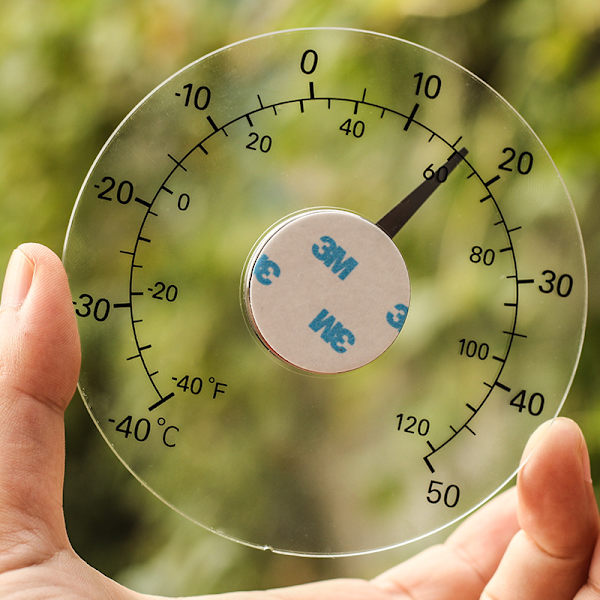 Cirkulärt Fönster Väderstation - Transparent Termometer - Väder