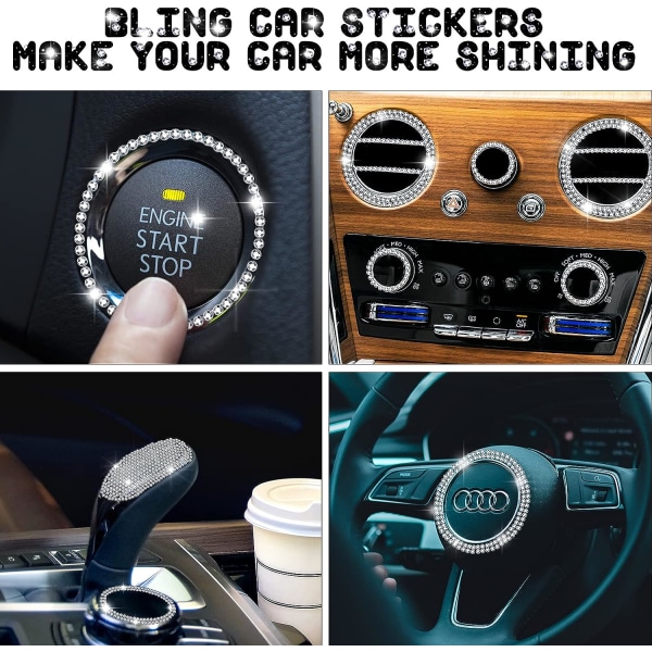 10 stykker av 8500 stykker Bling Car Stickers DIY Car Decorative St