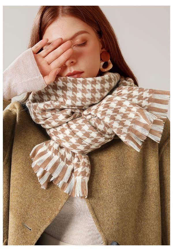Dames Tartan Skjerf - Damer Vinter Lang Rutete Teppe Skjerf, Så