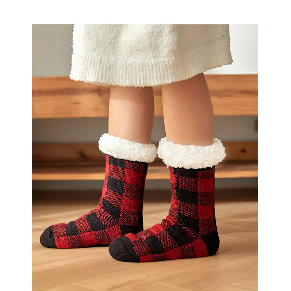 Dame Fuzzy Varm Fleecefôret Vinter Fluffy Cabin Sokker