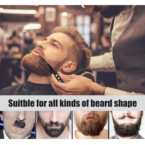 Rustfrit Stål Mustache Kam, Foldbar Skægkam til Mænd Poc DXGHC