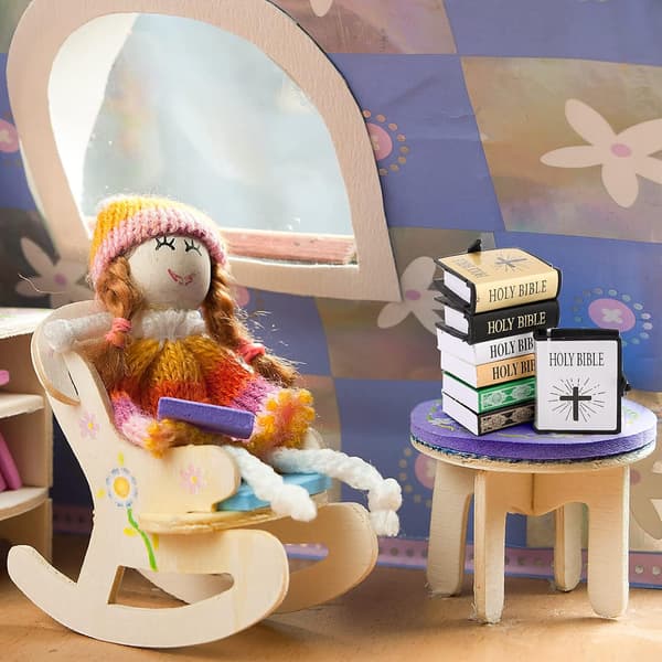 Dockhus Miniatyr Bibelsats, 14 stycken Mini Dockhusbok 1:12