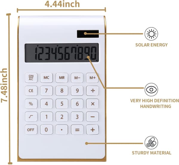 Kalkulator, Slank Elegant Design, Kontor/Hjem Elektronikk, Dobbel Strøm