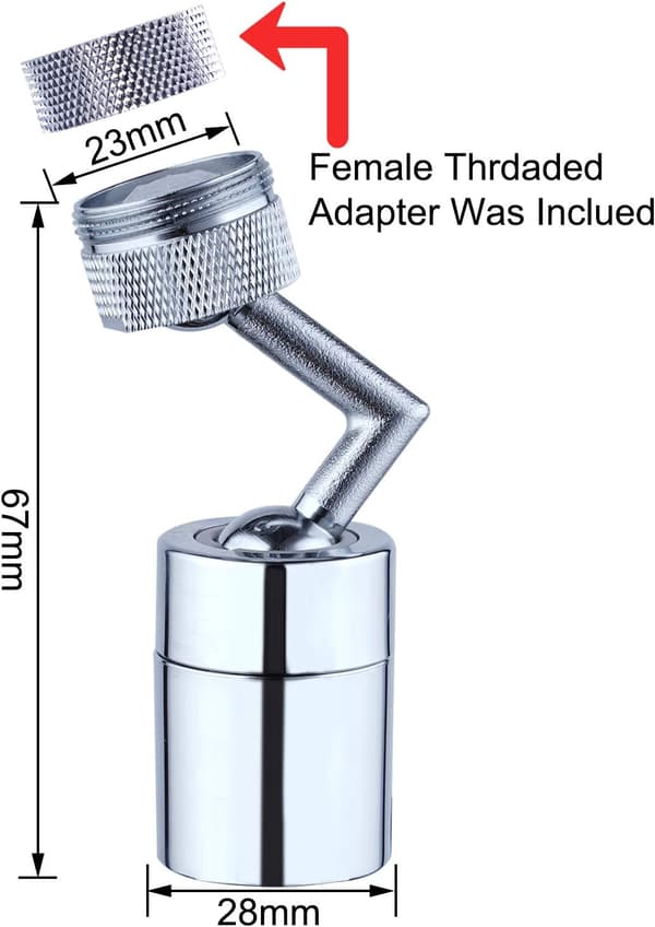 Vannkran Aerator Hunn-Hann Tråd, 720° Dobbel Funksjon Vannkranhode