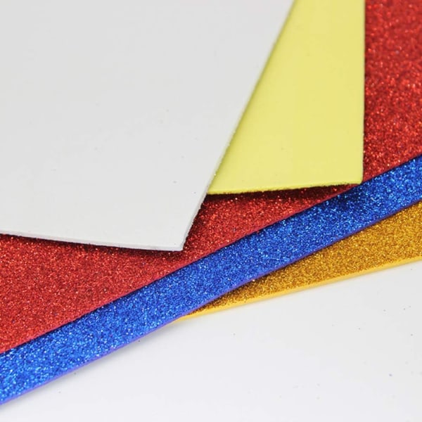 10 st Glitter Foam Sheets Eva Foam Färgglada Svamppapper Hantverk F