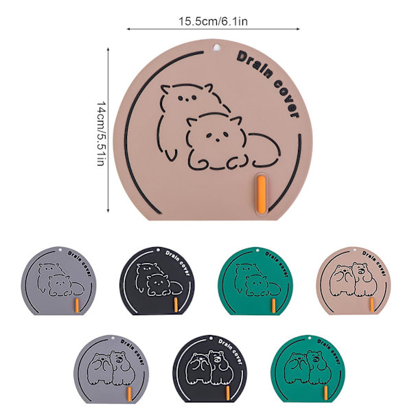 （Khaki 3-pack）Kartongdesign Silikon Golvbrunnstäckning Tätning