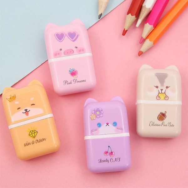 Sæt med 8 Søde Viskelædere til Børn, Søde Tegneserie Gummi, Kawaii Tegning