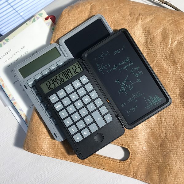 1 Styk (Grå) Bærbar Genopladelig Skrivepude Kalkulator LCD L
