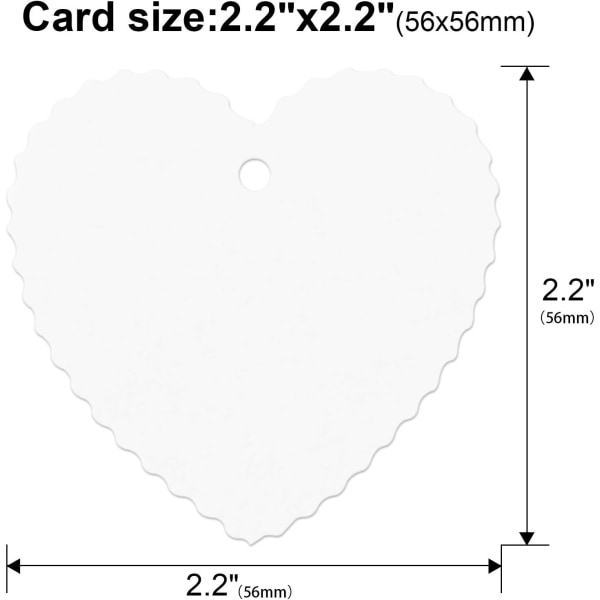 100 st Valentine's Day Presentkort Vita Kraftpapperspresentkort DXGHC