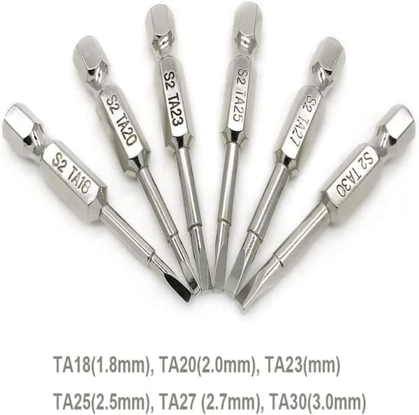 6 stk 50 mm 1/4 Hex Skaft Magnetiske Trekant Hode Skrutrekker Bits Sett