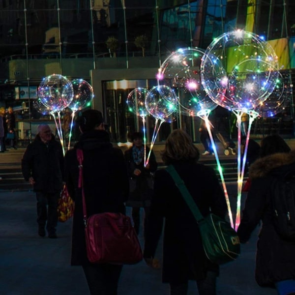 4 stk Gjenbrukbar LED-ballong med belysningsballongdekorasjon