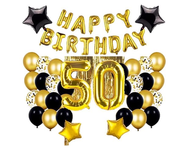 50-årsdag Dekorationer för Män och Kvinnor, Vit Guld 50:e DXGHC