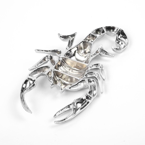 1 st Chrome Metal Badge Emblem Silver Scorpion 3D Bil Baklucka