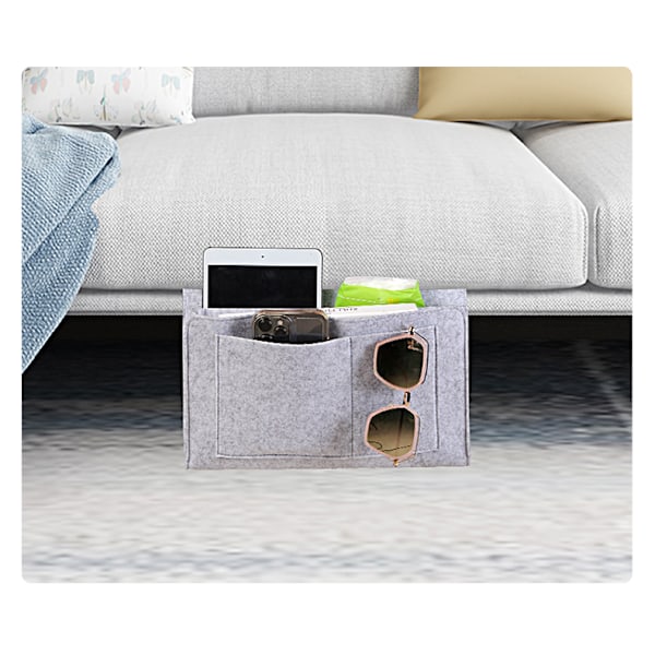 Sengside Felt Opbevaringspose Med Lommer Seng Sofa Skrivebord Hængende Organiser