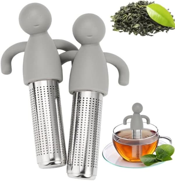 2 stycken rostfritt stål silikon teinfuser, söt silikon te