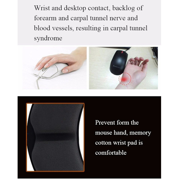 Håndleddstøtte Ergonomisk Musematte Minnefoam Håndleddstøtte for Datamaskin