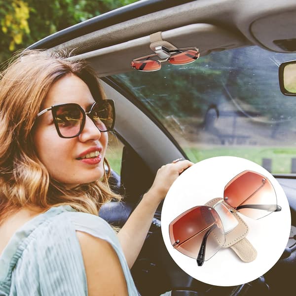 2-pack Universal Bilglashållare för Solskydd, Solglasögon, Le