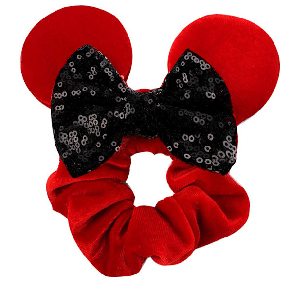 4 stk. Fløjlsmusøre Scrunchies Blanke Sequin Bows Scrunchies C