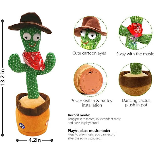 Cowboy-kaktus danser, efterligner kaktus taler, synger + lyser