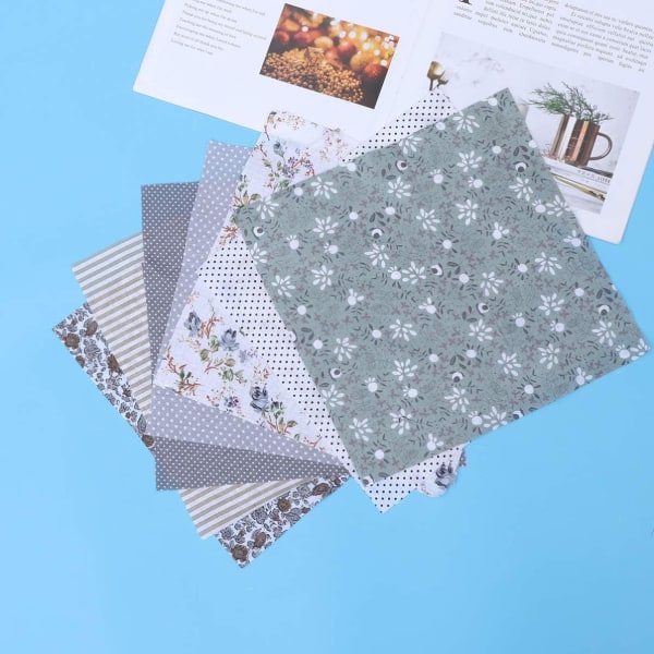 7 stk stoffkvadrater blader bomulls patchwork håndverk DIY sy Scr