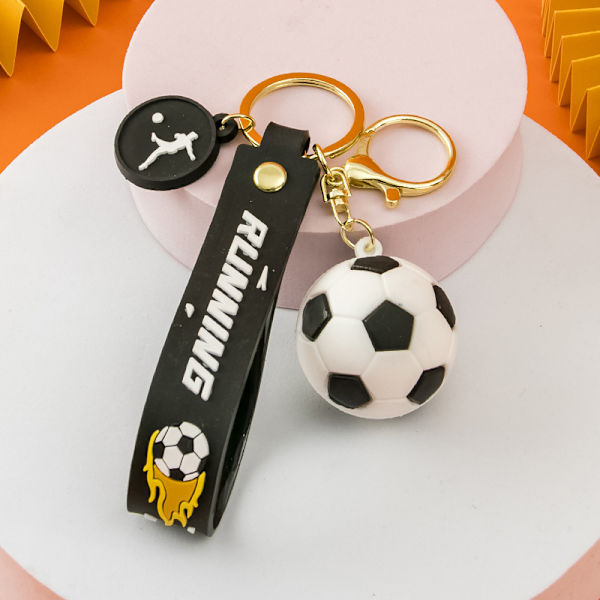 3 st 3,5 cm fotboll nyckelring hänge PVC mjuk gummi bilnyckel