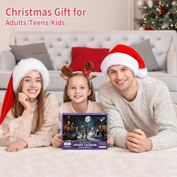 Adventskalender 2023 Julepuslespil - Julenat med Sne