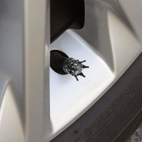 4 delar Crown Tire Ventil Caps Bling Handgjorda Crystal Rhinestone