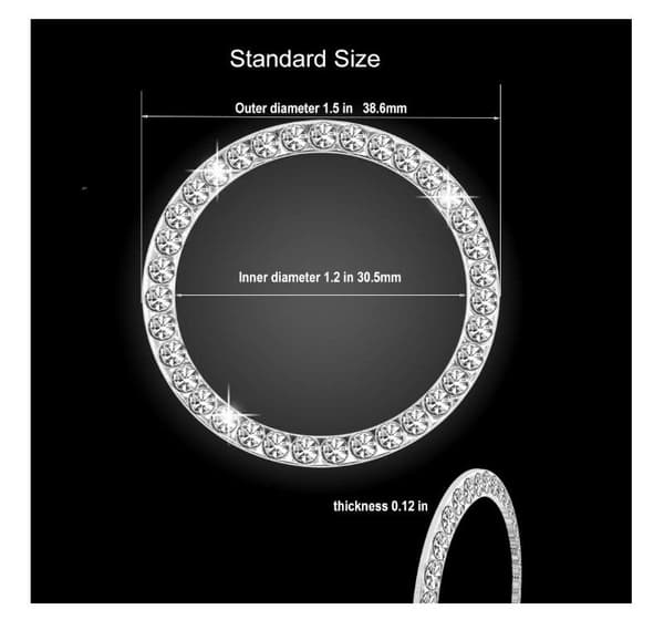 Bling Bilinredning Emblem Dekal, Glittrande Bilkristall Rhinestone