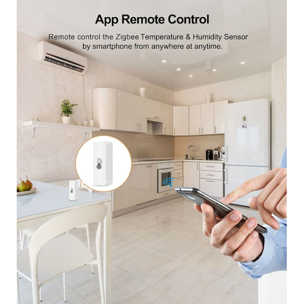 Temperatur- og Luftfugtighedssensor, Wifi-forbundet Termometer, Temp