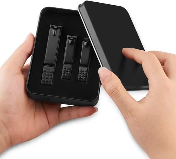 3 stk. Svart karbonstål neglklipper neglkutter klipper Mann DXGHC