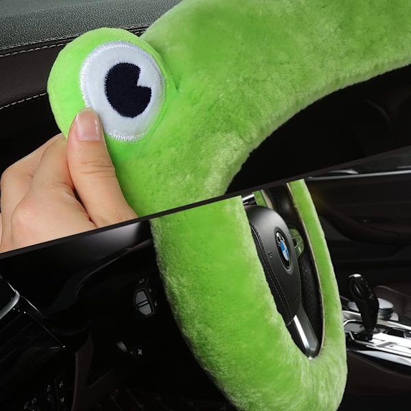 Bilrattstyreöverdrag, Söt Stil Fluffig Äkta Ull