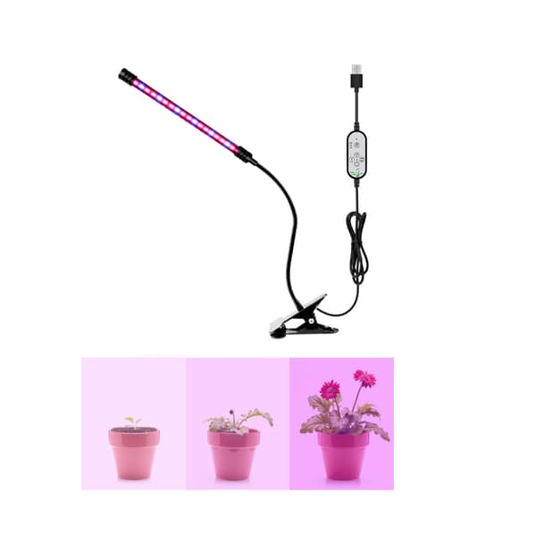 LED-klämma för växtbelysning, fullspektrum, hushållsväxter