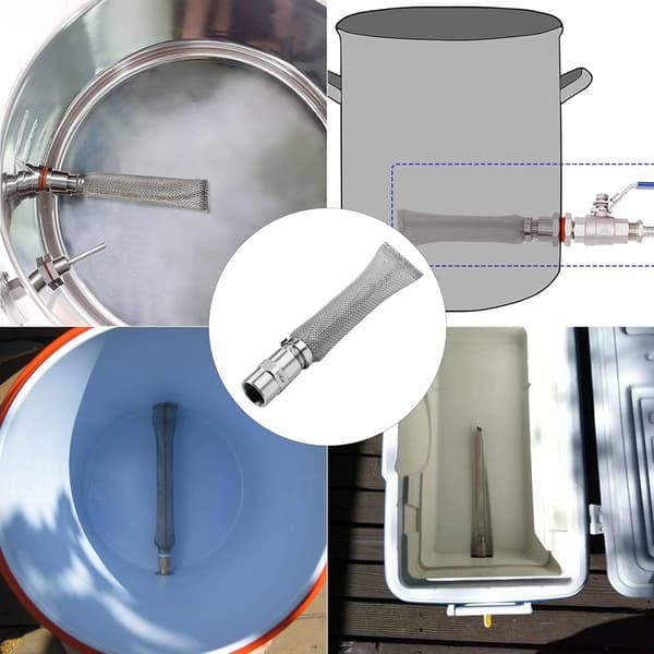 6-tommer Bazooka-si  med kogningssi (1/2\" NPT) med rørfitting (1/2\"