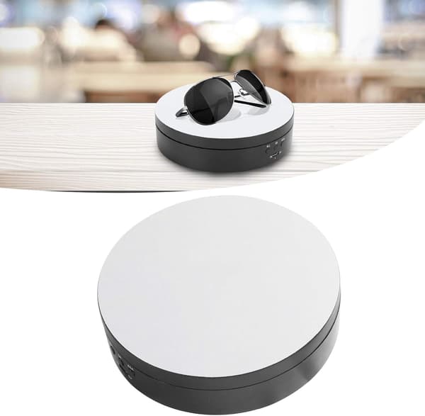 Roterende Visningsstativ, 360 Grader, 3 Hastigheter, USB-Lader, 5.43\"