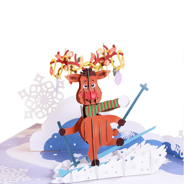 3D Pop Up Julekort, Julenissen Nisse, Håndlaget Popup Hilsen