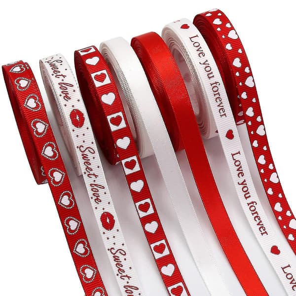7 st Valentine Ribbons Trims Printed Grosgrain Ribbons Multi DXGHC