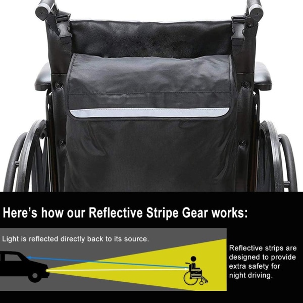Bakre rullestol bag vanntett Oxford rullestol bag stor svart rullestol ryggsekk oppbevaringspose